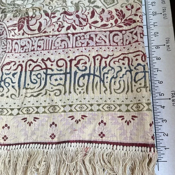 Vintage Woven Tapestry Throw / Wall Hanging – Warrior on Camel & Palm Trees– MCM